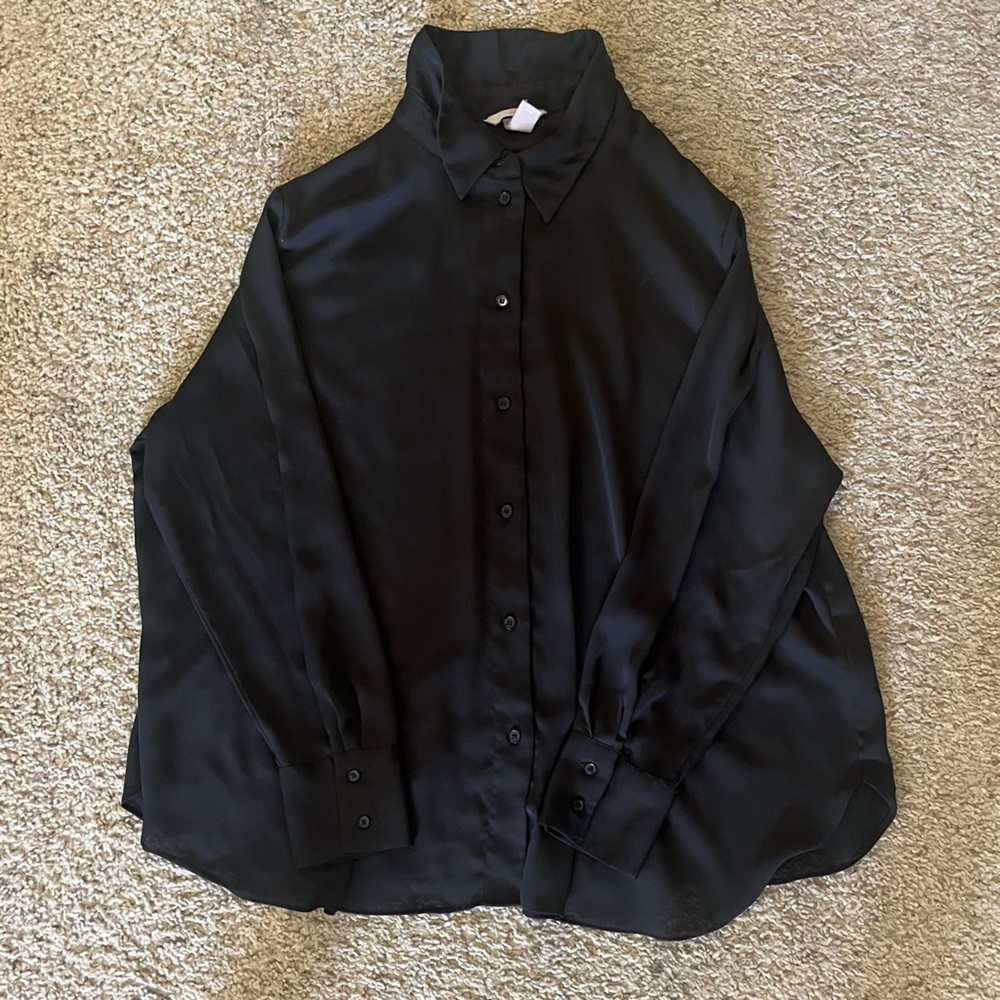 H&M Classic Black Button-Down Blouse